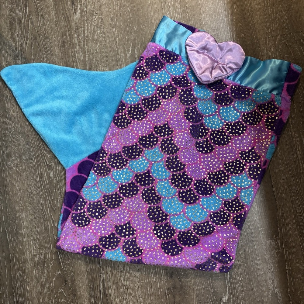 Snuggie Tails Children's Mermaid Tail Aqua Purple & Pink Comfy Sofa Time Blanket
